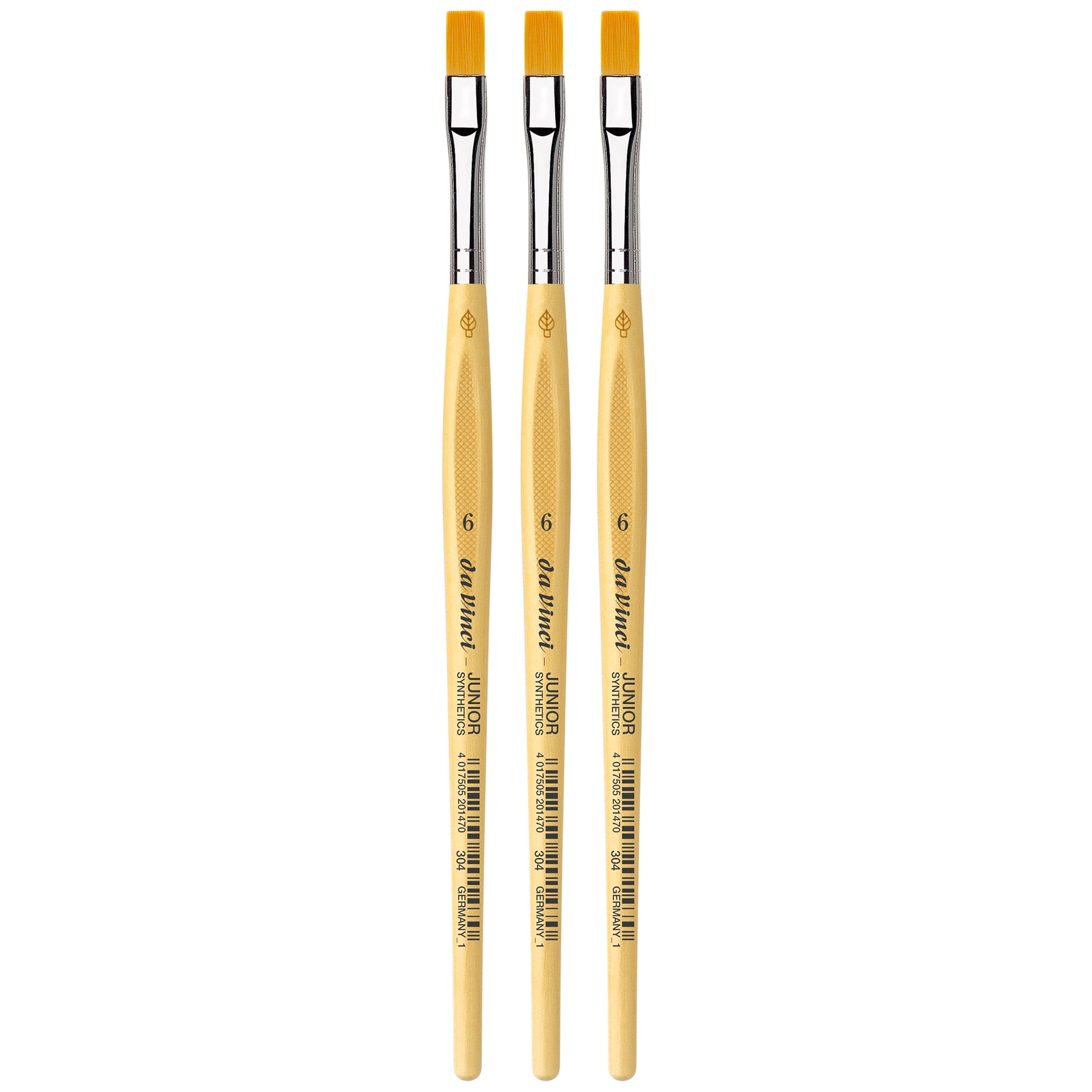 da Vinci JUNIOR Synthetics Student Brush, Synthetic, Tempera, Round, Series 304, Size 6, Pack of 3