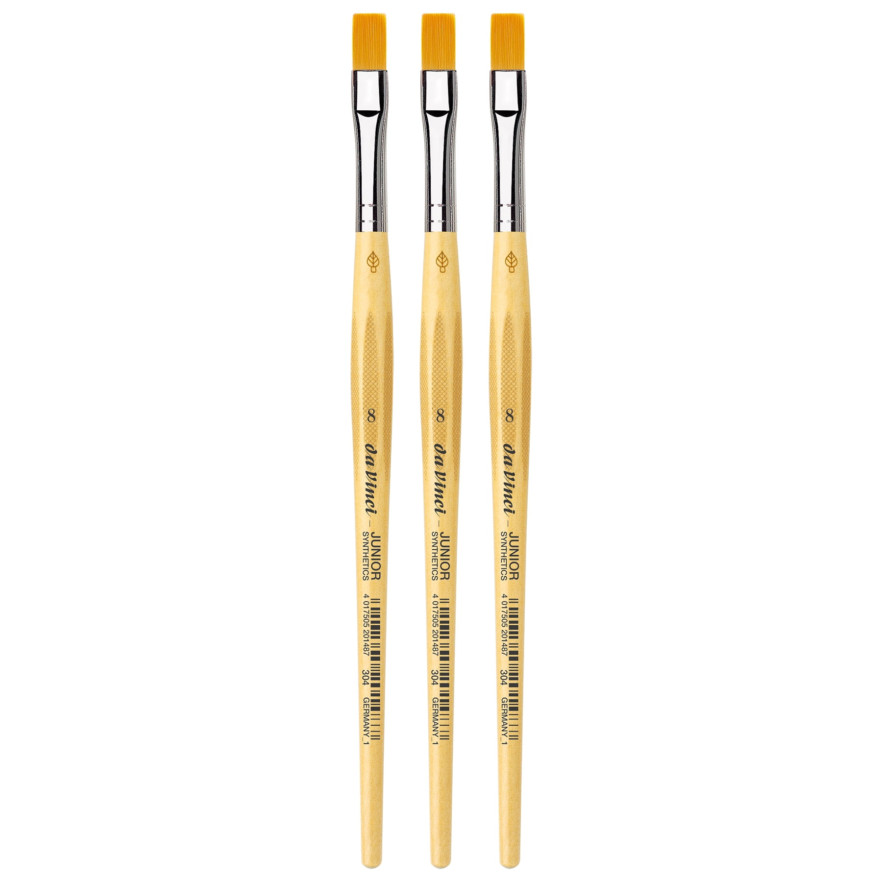 da Vinci JUNIOR Synthetics Student Brush, Synthetic, Tempera, Round, Series 304, Size 8, Pack of 3