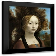 da Vinci, Leonardo 12x12 Black Modern Framed Museum Art Print Titled - Ginevra de Benci