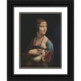 thumbnail image 1 of da Vinci, Leonardo 19x24 Black Ornate Wood Framed with Double Matting Museum Art Print Titled - Lady with an Ermine, 1 of 4