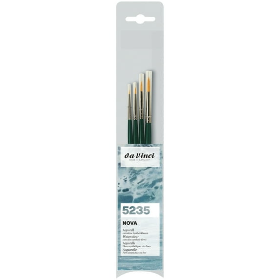 da Vinci NOVA Model Painting Brushes, Synthetic, All Paint Types, Round, Series 1570, Assorted Sizes, 4 Brush Set