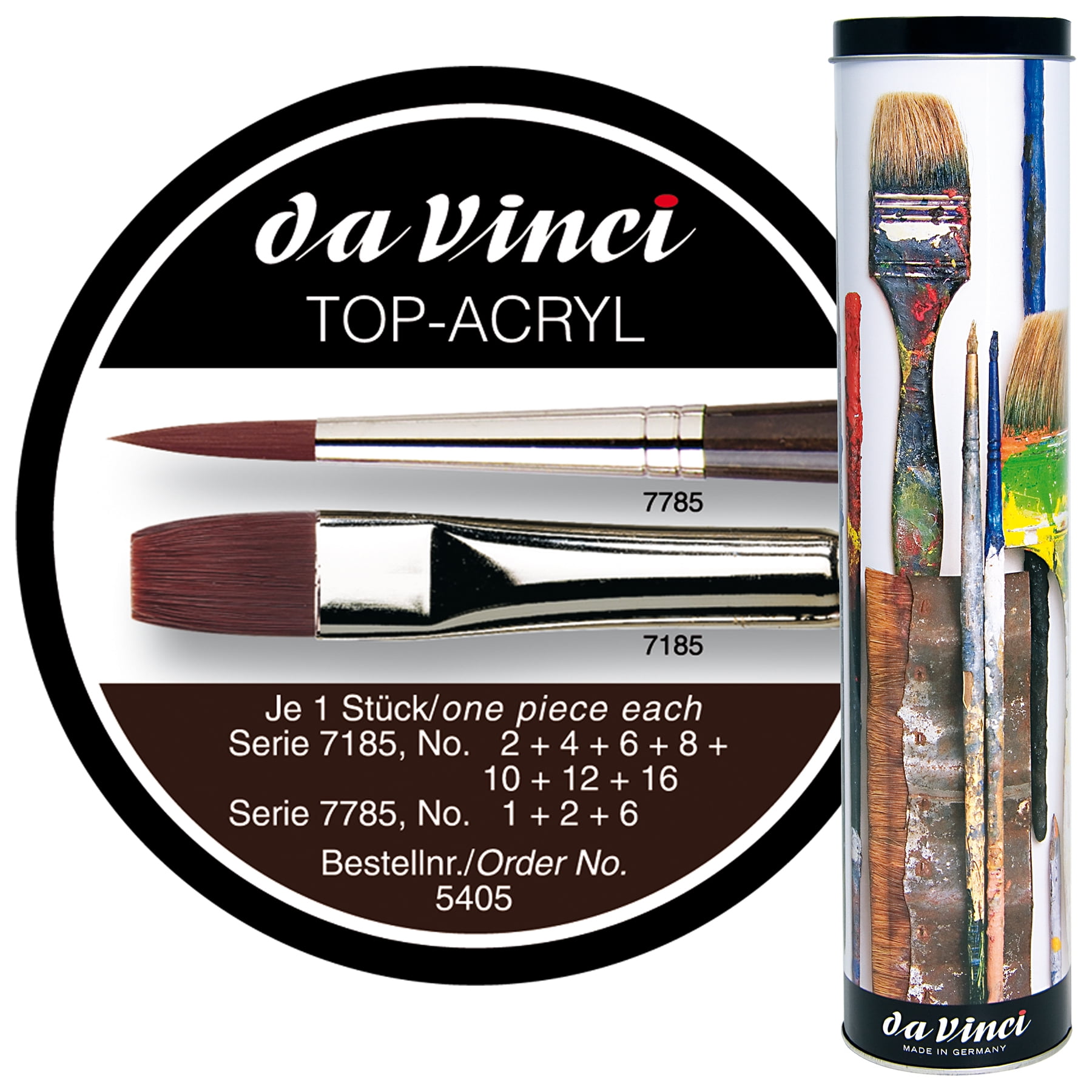 Da Vinci Artist Brush Set - 8 Piece Hobby Brush Assortment For Various Painting Surfaces
