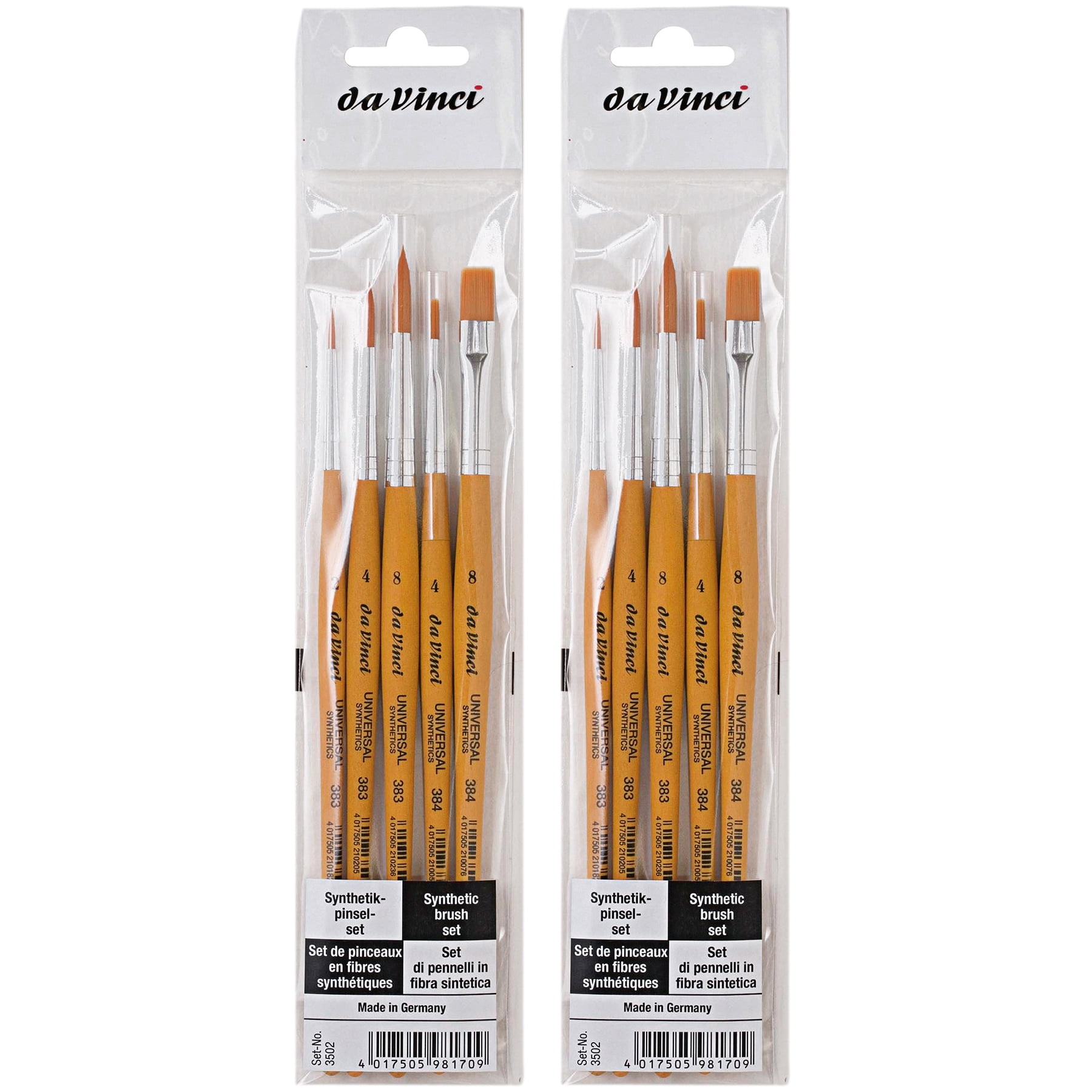 da Vinci UNIVERSAL School Brushes, Synthetic, All Paint Types, Assorted, 5 Per Set, 2 Sets