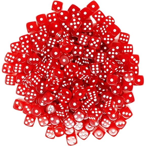 da vinci 200 (two hundred) 16mm 6-sided translucent gaming dice, red