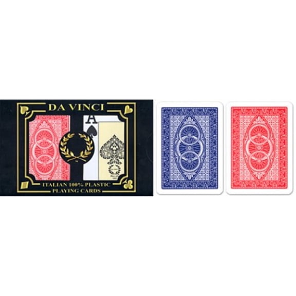 DA VINCI Ruote 100% Plastic Italian Playing Cards Bridge Size Large Index
