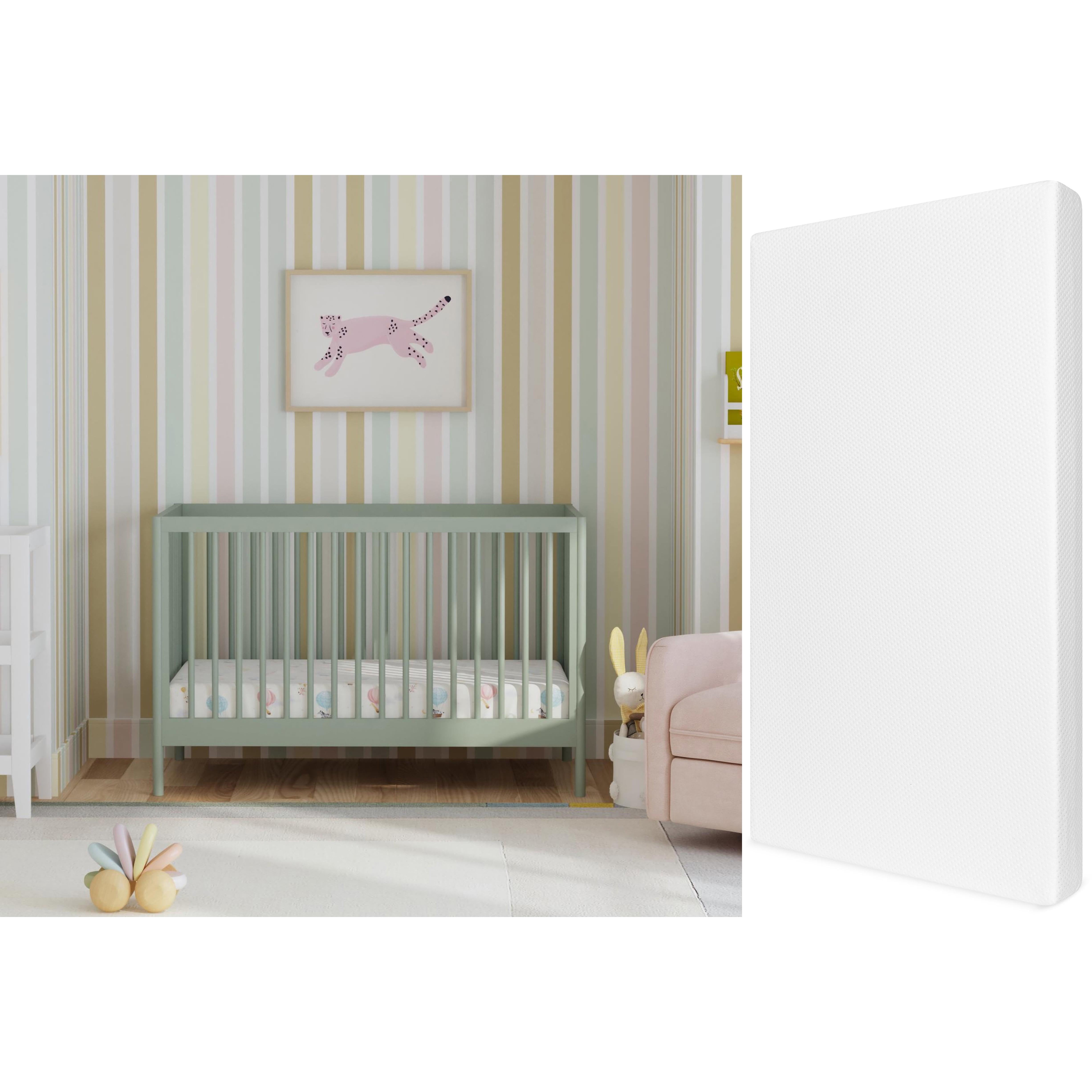 daVicnci Birdie Crib + Comfort Crib and Toddler Mattress