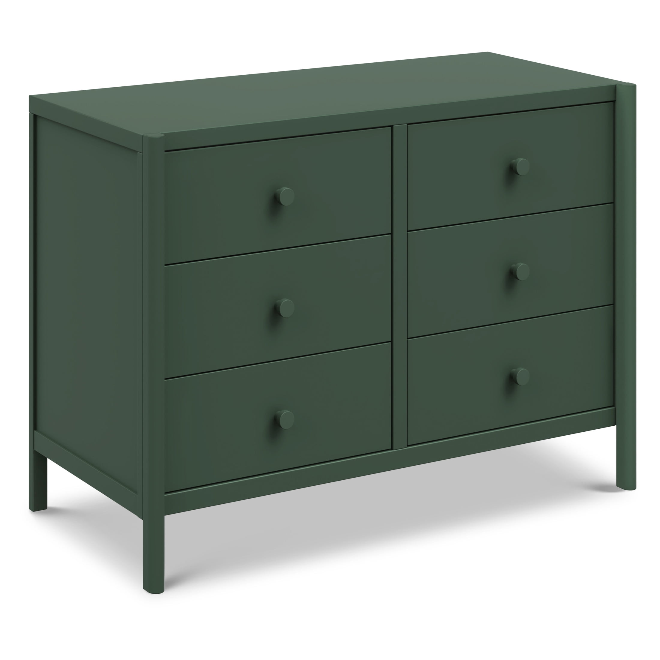 Forest Green Pine 6-Drawer Horizontal Double Dresser
