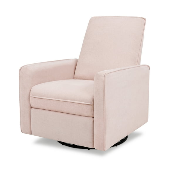 daVinci Penny Swivel Recliner, Performance Pale Blush Pink Eco-Weave
