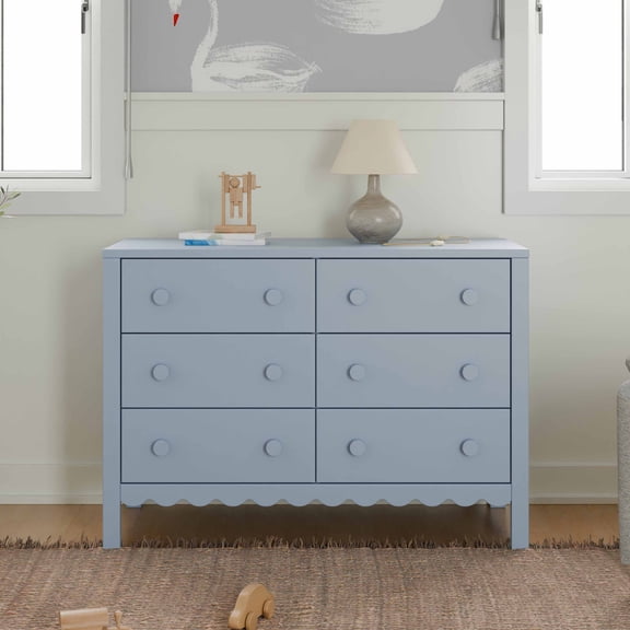 daVinci Sammy Scallop 6-Drawer Dresser in Powder Blue