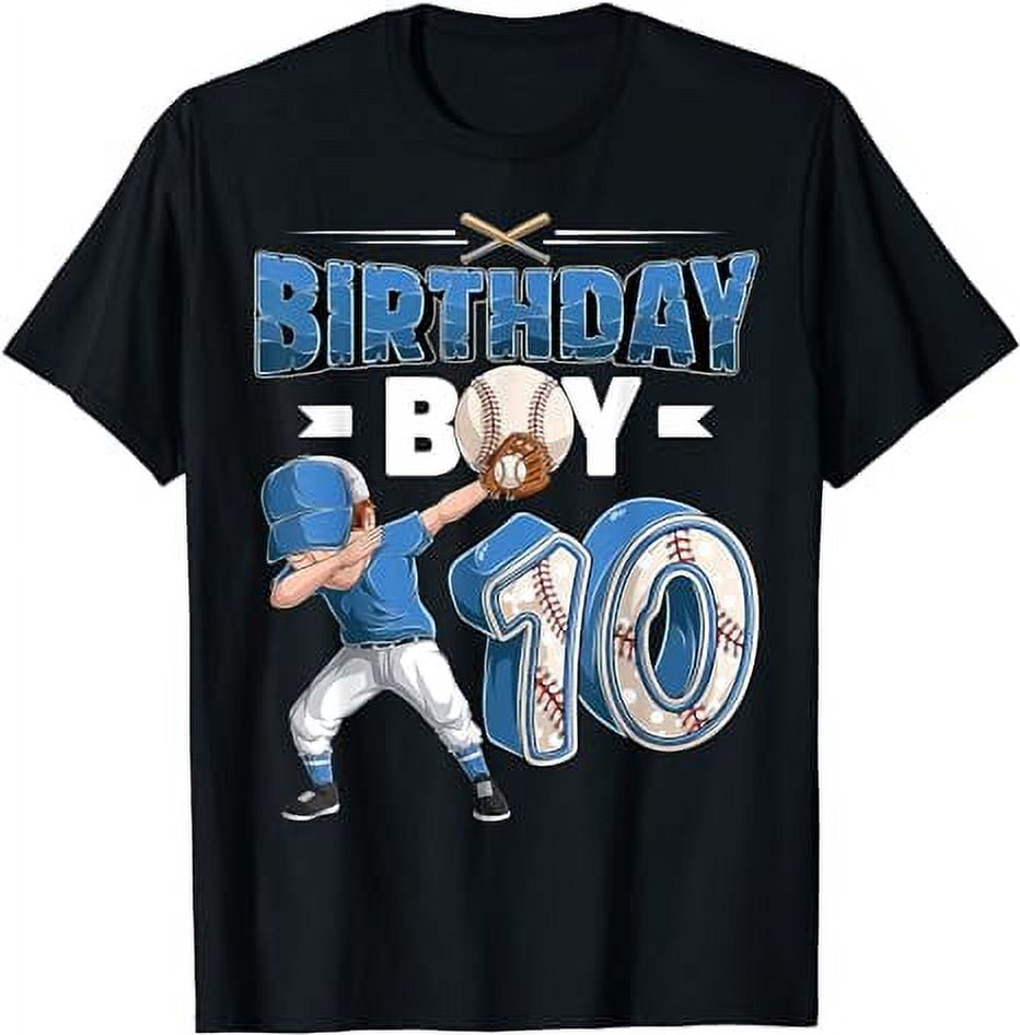 dabbing boy 10 year old Baseball Player 10th birthday party TShirt