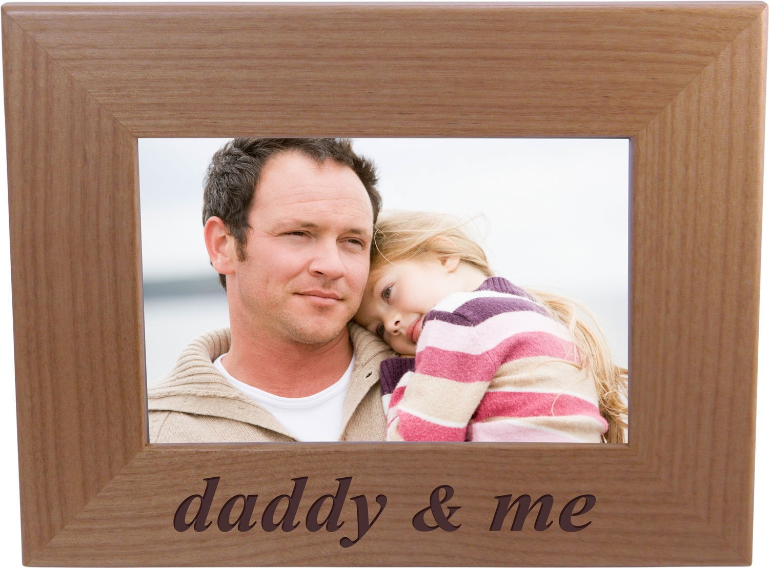 CUSTOMGIFTSNOW daddy and me - Wood Picture Frame Holds 4x6 Inch Photo - Great Gift for Father's Day Birthday or Christmas Gift for Dad Grandpa Papa Husband