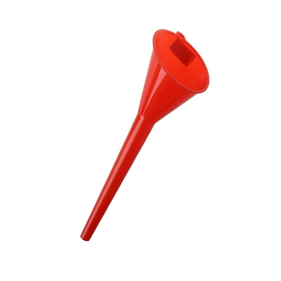 Red Multi-Function Engine Oil Funnel with Long Stem, Multi-Function Auto Engine Oil Petrol Change Funnel Long Stem Plastic for Car Motorcycle ATV Boat Circular and (11.02in)