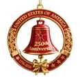 thumbnail image 1 of United States 250th Anniversary Bell Ornament,Christmas Gold 250th Anniversarybell Ornament,Vintage-Style Acrylic Commemorative Doorbell for Patriotic Holidays, Christmas Tree(Red+Gold), 1 of 4