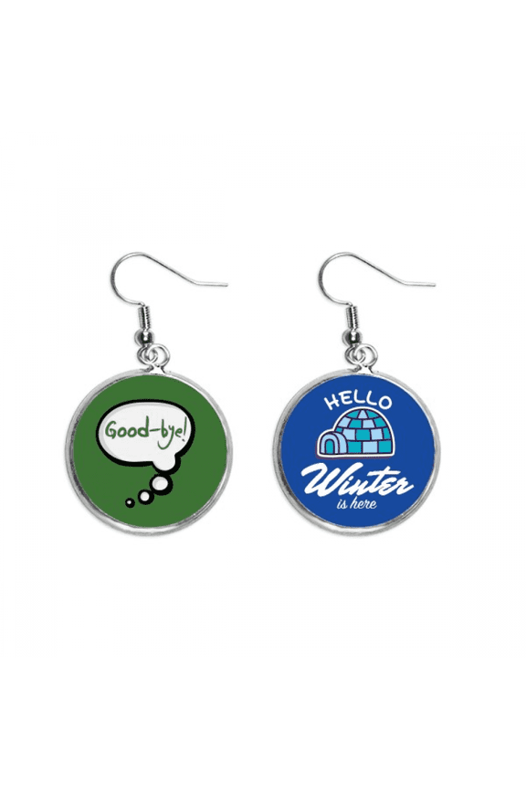 daily language chat goodbye farewell dangle drop winter ice earring jewelry