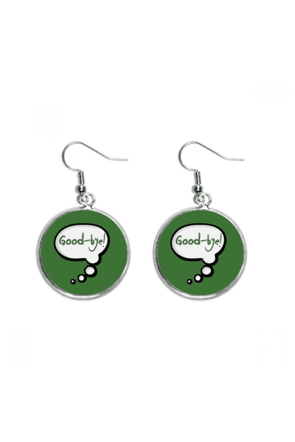 daily language chat goodbye farewell ear dangle silver drop ear jewelry woman