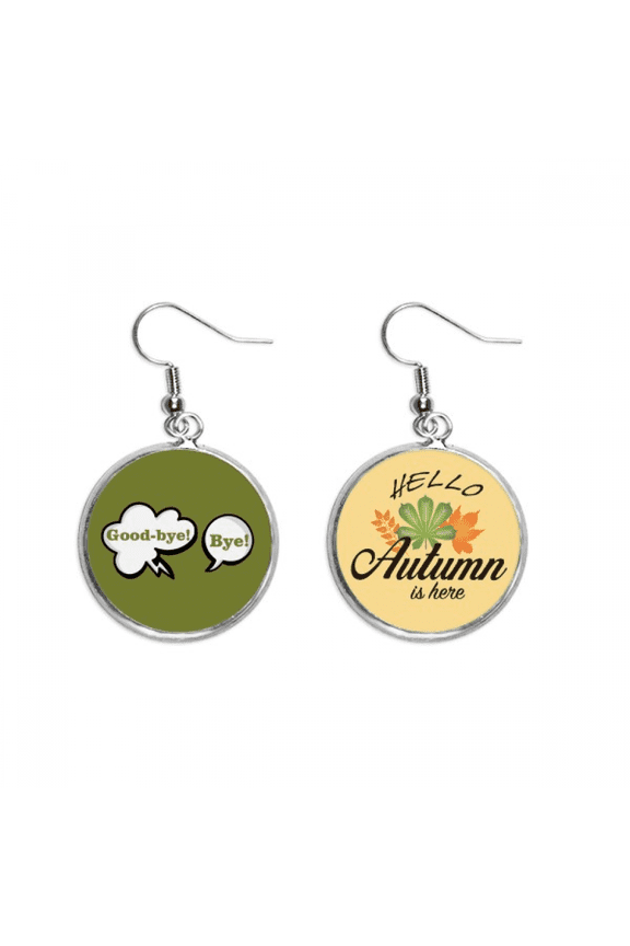 daily language chat goodbye greetings earring dangle autumn earring jewelry
