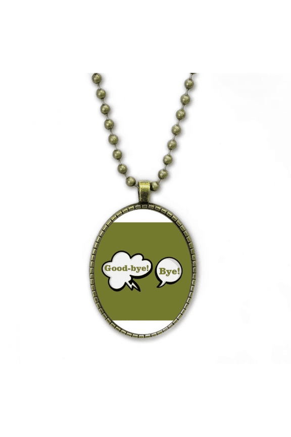 daily language chat goodbye greetings necklace vintage chain bead pendant jewelry collection