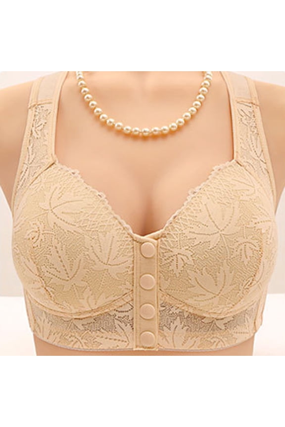 daisy bras for older women Push Up bra sports bras for women button front closure bras for women tennis bracelets Bras Wireless Full Coverage Bras Soft Breathable Underwear Beige,38