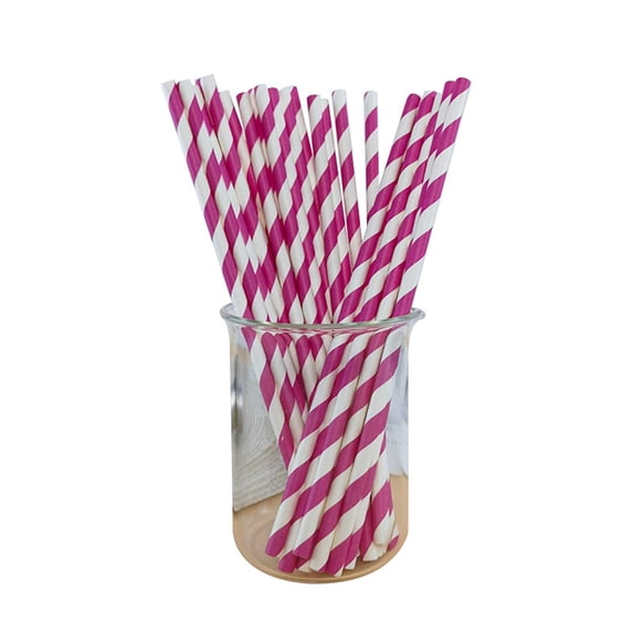 dajkiuy 100 Pcs Disposable Paper Straws,Color Blocked Striped Disposable Straw,Biodegradable, Durable and Eco friendly - Non-soggy Paper Straws for Drinking and Crafts