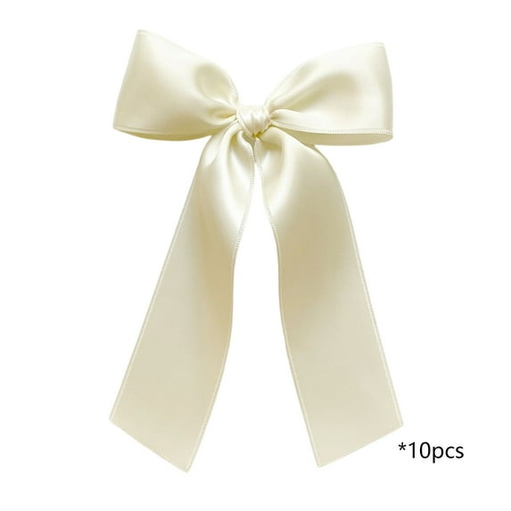 dajkiuy 10Pcs Satin Ribbon Bows, for Gift Wrapping Champagne Bottle Treat Bag DIY Craft Gift Wedding Bridal Christmas Birthday Party 6x7 Inch
