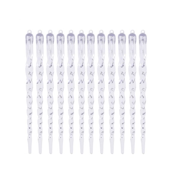 dajkiuy 12Pcs Christmas Icicle Ornament, Clear Plastic Icicle Christmas Ornaments for Xmas Tree Holiday Wedding Winter Party Decor