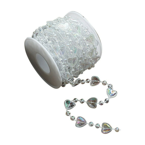 dajkiuy 16.4FT Clear Crystal Bead Garland for Christmas Tree Decorations, Plastic Beaded String Strands Chain Ornament for Christmas Wedding Halloween Party Decoration