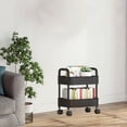thumbnail image 1 of dajkiuy 2-Tier Kitchen Storage Cart with Armrests, Rolling Utility Cart for Bathroom, Toiletries Organizer, Storage Rack for Kitchen Pantry, Laundry Room, 1 of 6
