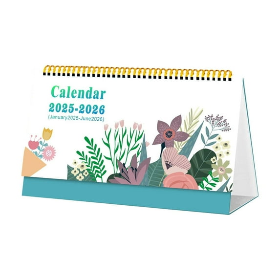 dajkiuy 2025-2026 Mini Desk Stand Calendar, Small Desktop Calendar Jan.2025 to Jun.2026 Standing Flip Mini Calendar 2025 2026 Monthly Schedule for Office Home Classroom