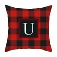 thumbnail image 1 of dajkiuy 26 Initial Letter Throw Pillow Cushion Cover,Red Black Buffalo Check Plaid Pillow Cases,18 x 18 Inch Square Pillow Protectors for Sofa Couch Bedroom Car Chair Home Decor(U), 1 of 8