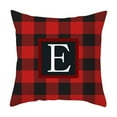 thumbnail image 1 of dajkiuy 26 Initial Letter Throw Pillow Cushion Cover,Red Black Buffalo Check Plaid Pillow Cases,18 x 18 Inch Square Pillow Protectors for Sofa Couch Bedroom Car Chair Home Decor(E), 1 of 8