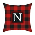 thumbnail image 1 of dajkiuy 26 Initial Letter Throw Pillow Cushion Cover,Red Black Buffalo Check Plaid Pillow Cases,18 x 18 Inch Square Pillow Protectors for Sofa Couch Bedroom Car Chair Home Decor(N), 1 of 8