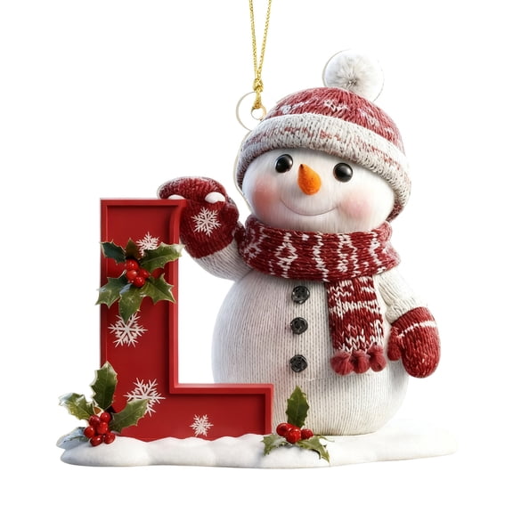dajkiuy 26 Letter Ornaments Christmas Tree Decoration, Personalized Christmas Letter Christmas Tree Hanging Pendant for DIY Craft Ornaments, Xmas Hanging Decor Letter L