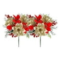 thumbnail image 1 of dajkiuy 2Pcs Poinsettia Artificial Christmas Flowers, 13.8 Inch Silk Fake Christmas Flowers Christmas Bouquet for Christmas Table Centerpieces Vase Fillers Winter Holiday Decoration, 1 of 7