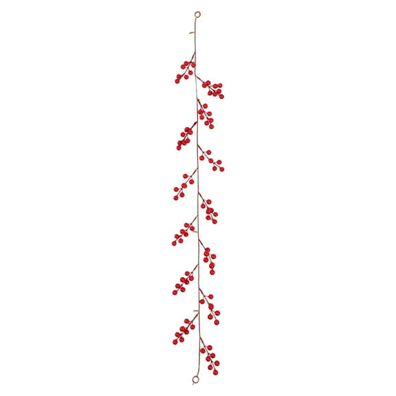dajkiuy 3.3Ft Christmas Red Berry Garland, Faux Fireplace Garland Fake Hanging Garland for Xmas Tree Window Door Hanging Indoor Outdoor Holiday Decoration