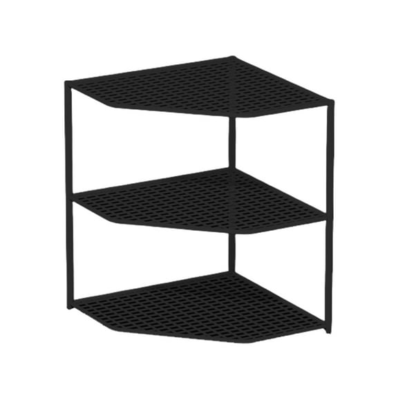 dajkiuy 3 Tier Corner Shelf Rack Kitchen Counter Cabinet Bathroom Organizer Makeup Cosmetic countertop Organization and Storage Under Sink Organizers Perfume Trays for Dresser Black