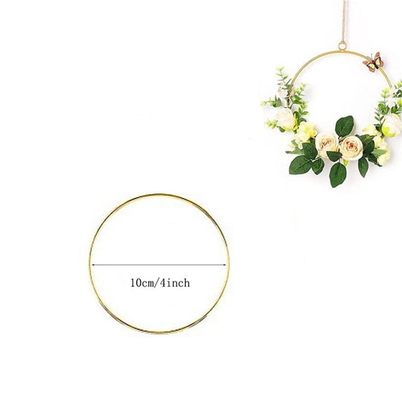 dajkiuy 4 Inch Gold Metal Rings for Crafts Dream Catcher Ring, Metal Hoops for Dream Catcher and Crafts Centerpiece Table Decorations, 1 Pcs