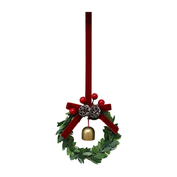 dajkiuy 4" Mini Christmas Wreaths with Velvet Ribbon Bows and Bell, Small Hanging Artificial Wreath for Window Home Chair Front Door Wall Indoor Outdoor Fireplace Porch Decoration