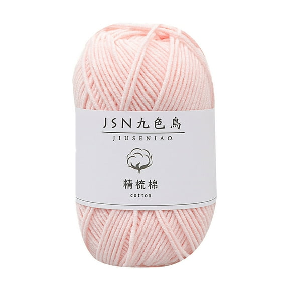 dajkiuy 4 Skeins Soft Milk Cotton Yarn Assorted Colors Crochet Yarn Sport Weight Yarn for Crochet Knitting Cotton Blanket Yarn for DIY Crafts, Each 50g,1 Pack (Pink)