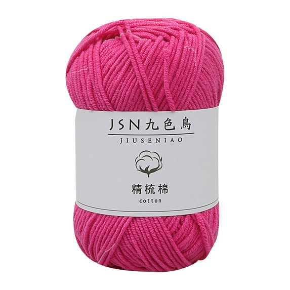 dajkiuy 4 Skeins Soft Milk Cotton Yarn Assorted Colors Crochet Yarn Sport Weight Yarn for Crochet Knitting Cotton Blanket Yarn for DIY Crafts, Each 50g,1 Pack (Red)