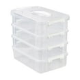 thumbnail image 1 of dajkiuy 4-Tiers Stack Carry Storage Box with Handle, Transparent Stackable Storage Bin for Beads, Tools, Arts & Crafts, Sewing, Office Supplies, 1 of 7