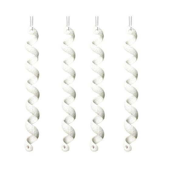 dajkiuy 4Pcs Christmas Icicle Ornament, Plastic Icicle Christmas Ornaments for Xmas Tree Holiday Wedding Winter Party Decor