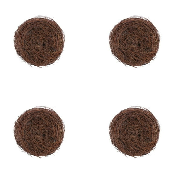 dajkiuy 4Pcs Easter Bird Nest Decorating Kit,Natural Twig Craft Handmade Bird's Nest for Garden Yard Wedding Chirstmas Home Art Ornament(2.36 inch)