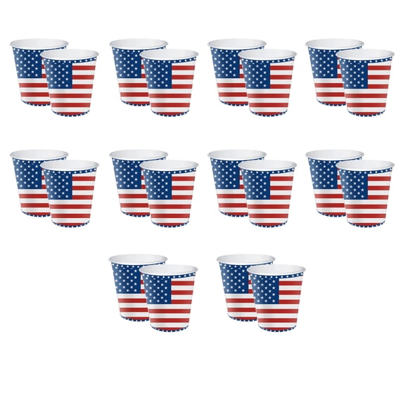 dajkiuy 4th of July Party Tableware Set,Paper Cups,Disposable Cups For Independence Day Table Decoration Plate for Disposable Dinnerware for Party Favors 20 Guests(9oz/266ml)