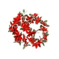 thumbnail image 1 of dajkiuy 5.74FT Christmas Garland with Red Poinsettias Berries, Artificial Berries Garland Poinsettia Christmas Decorations for Indoor Outdoor Fireplace Winter Holiday Xmas Home Decor, 1 of 6