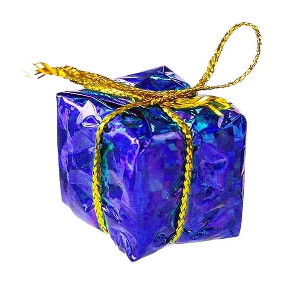 dajkiuy 6Pcs Christmas Mini Gift Boxes Ornaments, Mini Metallic Foil Wrapped Gift Boutique Ornaments DIY Present Package Boxes for Holiday Party Decoration