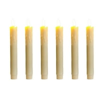dajkiuy 6Pcs Flameless Flickering Taper Candles with Timer and Dimmer, Battery Operated, 7.5 Inch Plastic Led Window Candles for Christmas Home Wedding Decor