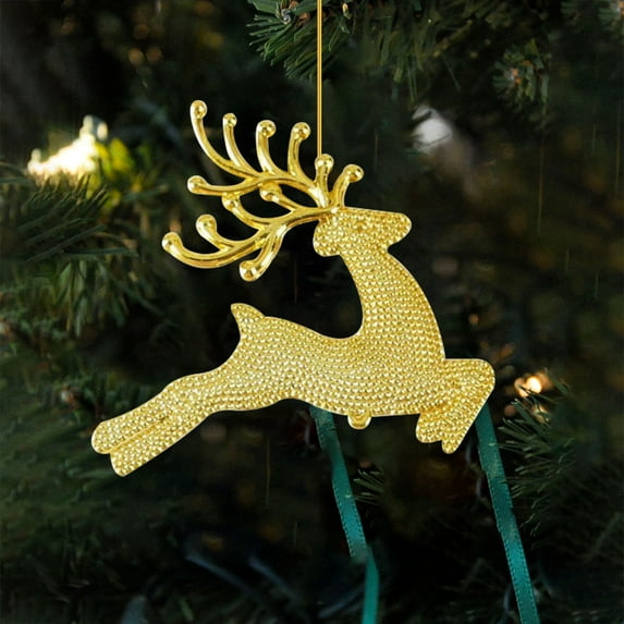 dajkiuy 6Pcs Reindeer Christmas Ornaments for Tree, Decorative Deer Ornaments, Plastic Elk Decorations for Home Xmas Tree Party Supplies