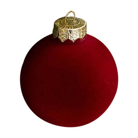 dajkiuy 6Pcs Velvet Christmas Balls, Flocked Christmas Tree Ball Ornaments, Plastic Balls Xmas Decorative Hanging Ornaments Christmas Tree Decoration 8cm/3.15"