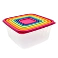 thumbnail image 1 of dajkiuy 7Pcs Plastic Food Storage Containers Set, for Leftover Storage, Reheating, Kitchen Organization, 1 of 8