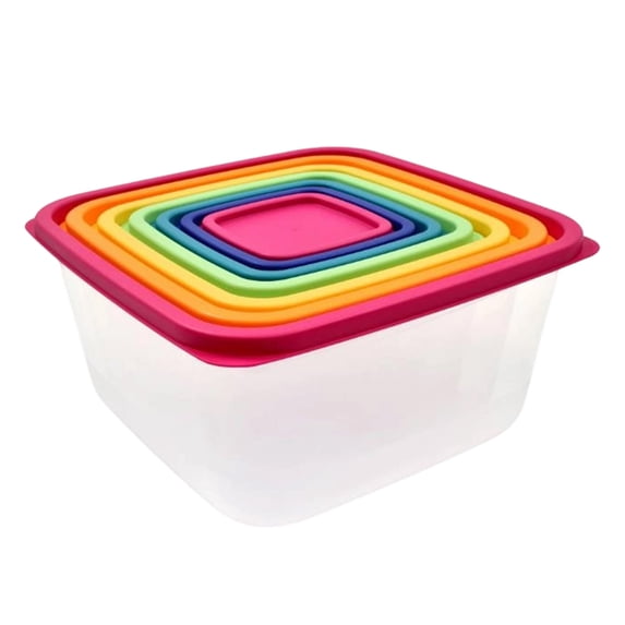 dajkiuy 7Pcs Plastic Food Storage Containers Set, for Leftover Storage, Reheating, Kitchen Organization